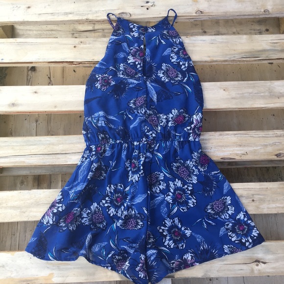 Blue and Purple Floral Romper Size Small - Picture 4 of 4